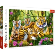 Imagine Puzzle Trefl 500 Familie de tigri