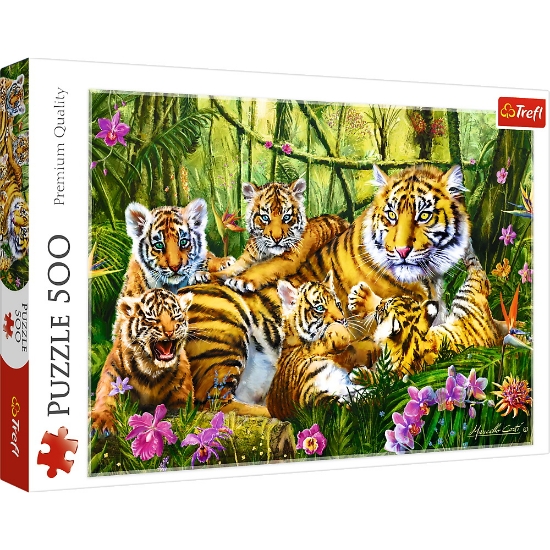 Imagine Puzzle Trefl 500 Familie de tigri