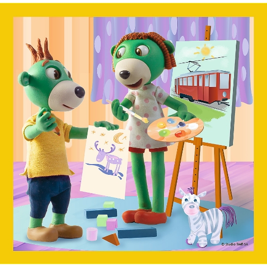 Imagine Puzzle Trefl 3in1 Distracție în familia Trefiliki