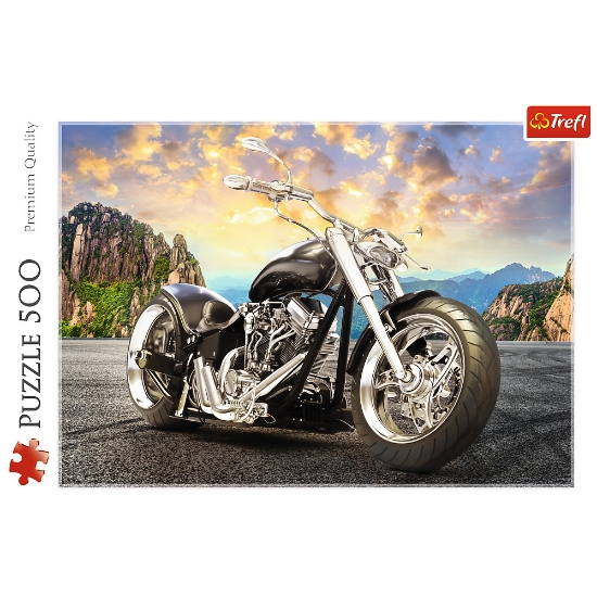Imagine Puzzle Trefl 500 Motocicleta neagră