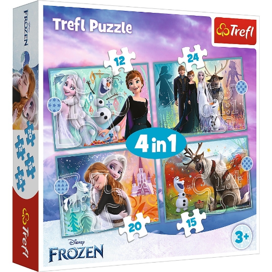Imagine  Puzzle Trefl 4in1 Frozen 2 – Uimitoarea lume Disney