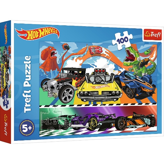 Imagine Puzzle Trefl 100 Hot Wheels Mașinile de curse