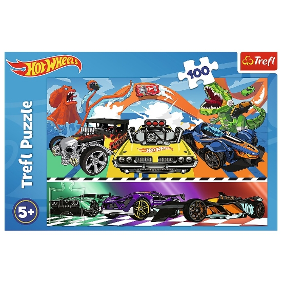 Imagine Puzzle Trefl 100 Hot Wheels Mașinile de curse