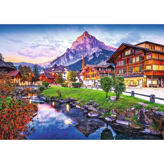 Imagine Puzzle Trefl 1000 Premium Plus Photo Odyssey Sat Alpin în Elveția