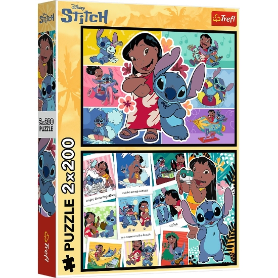 Imagine Puzzle Trefl 2x200 Disney Lilo și Stitch Viața Fericită