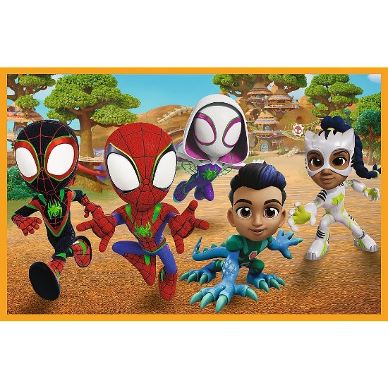 Imagine Puzzle Trefl 2x24 Spidey and His Amazing Friends – Dino-Webs Spidey și dinozaurii