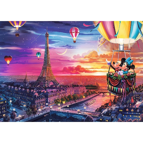 Imagine Puzzle Trefl 1000 Premium Plus Disney Mickey și Minnie în Paris