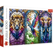 Imagine Puzzle Trefl 1000 Animale în vitraliu