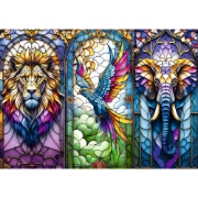 Imagine Puzzle Trefl 1000 Animale în vitraliu