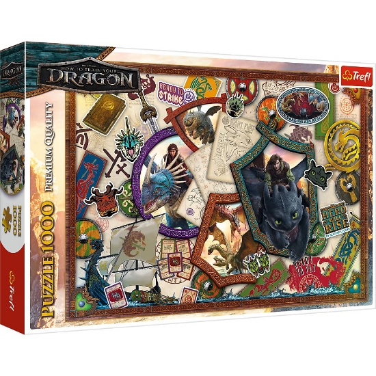 Imagine Puzzle Trefl 1000 Cum să îți dresezi dragonul Eroii