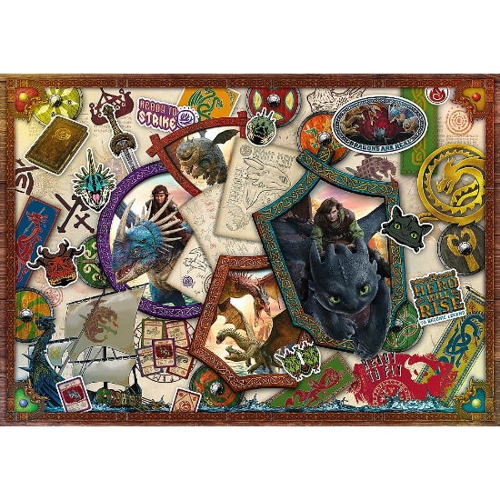 Imagine Puzzle Trefl 1000 Cum să îți dresezi dragonul Eroii