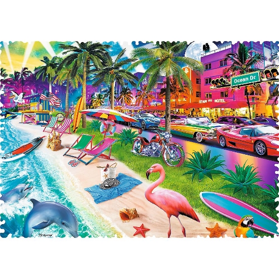 Imagine  Puzzle Trefl 600 forme ciudate Miami Beach