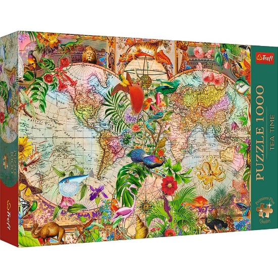 Imagine Puzzle Trefl 1000 Premium Plus Tea Time Harta Antică a Lumii