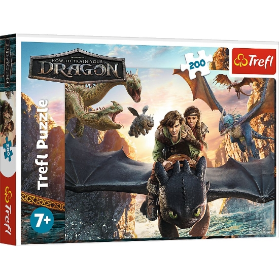 Imagine Puzzle Trefl 200 Cum să îți dresezi dragonul Toothless și prietenii