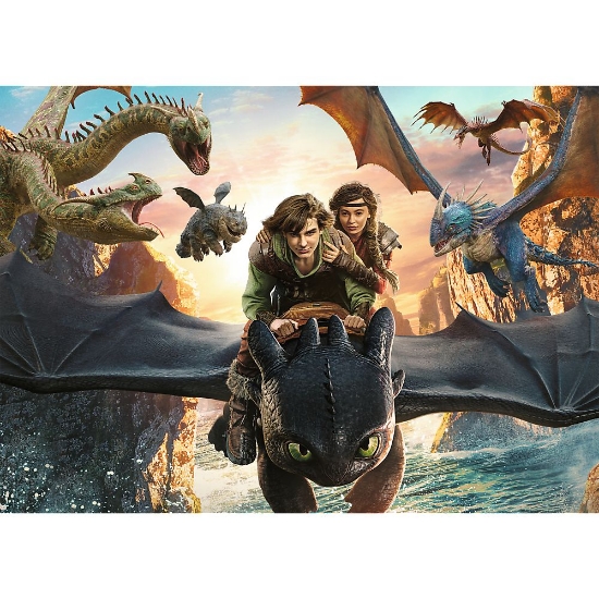 Imagine Puzzle Trefl 200 Cum să îți dresezi dragonul Toothless și prietenii