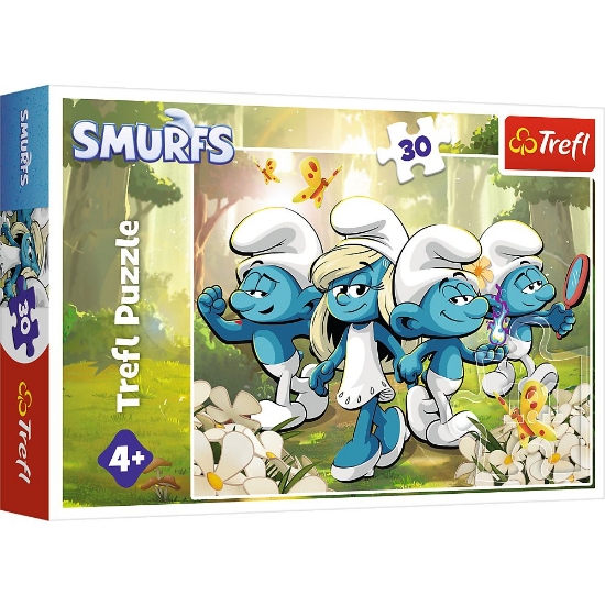 Imagine Puzzle Trefl 30 Aventurile Ștrumfilor