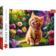 Imagine Puzzle Trefl 500 Pisicuța drăguță