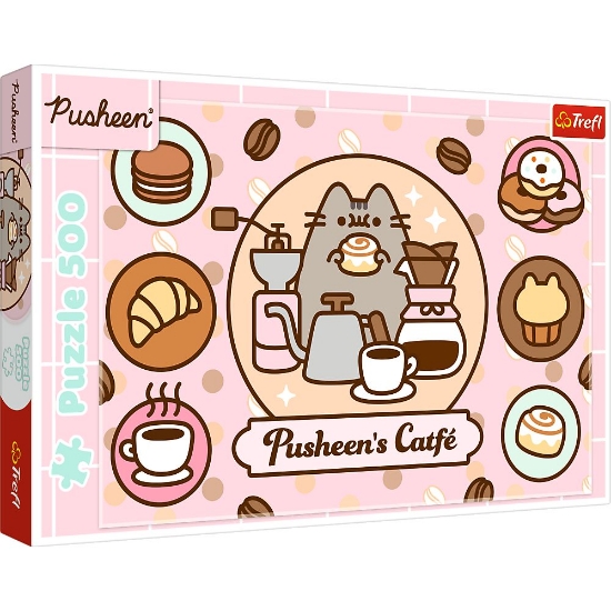 Imagine Puzzle Trefl 500 Pusheen la cafenea