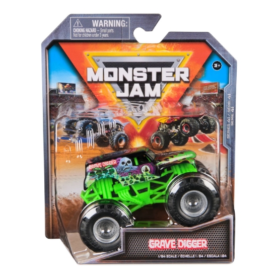 Imagine Monster Jam mașinuța metalică Grave Digger scara 1 la 64