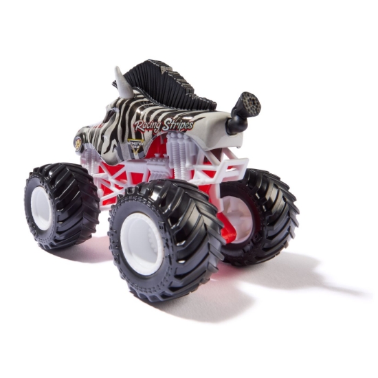 Imagine Monster Jam mașinuță metalică Racing Stripes scara 1 la 64