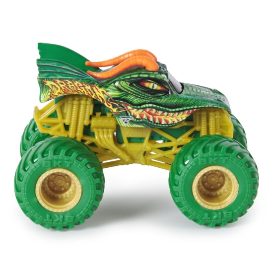 Imagine Monster Jam set 2 mașinuțe metalice Dragon și Tempest Speed scara 1:64