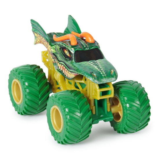 Imagine Monster Jam set 2 mașinuțe metalice Dragon și Tempest Speed scara 1:64