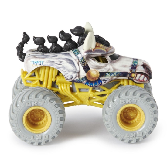 Imagine Monster Jam set 2 mașinuțe metalice Dragon și Tempest Speed scara 1:64