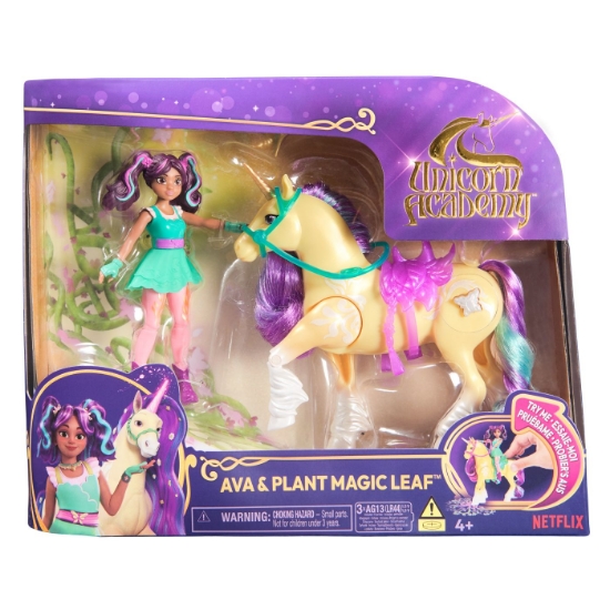 Imagine UNICORN ACADEMY SET PAPUSA AVA SI UNICORNUL LEAF PLANTA MAGICA