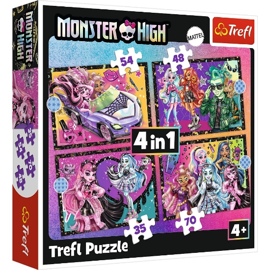 Imagine Puzzle Trefl 4in1 Monster High o zi electrizantă