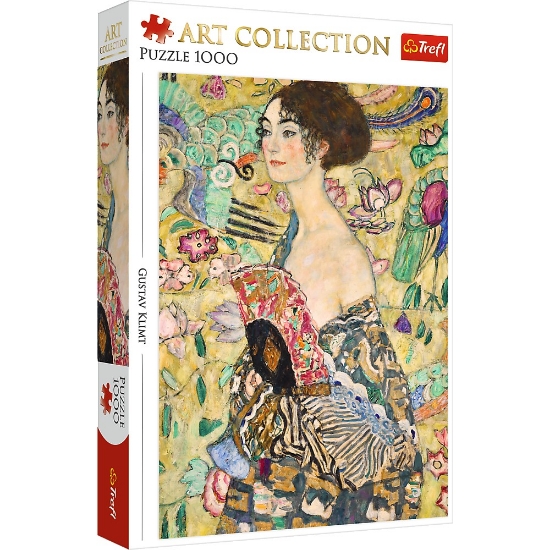 Imagine Puzzle Trefl 1000 Art Collection – Gustav Klimt: Doamna cu evantai