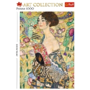 Imagine Puzzle Trefl 1000 Art Collection – Gustav Klimt: Doamna cu evantai