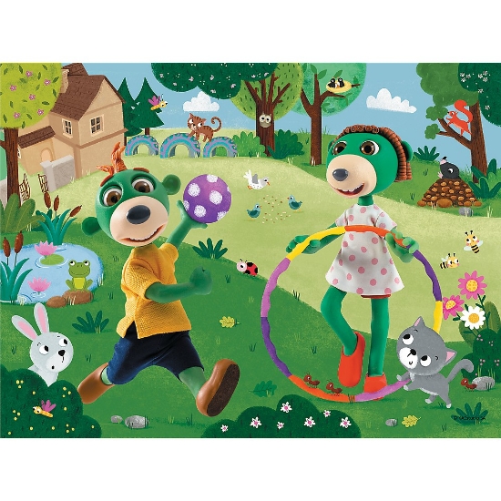 Imagine Puzzle Trefl 30 Familia Treflik – Ora de joacă