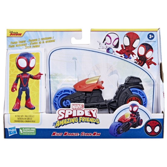 Imagine SPIDEY PRIETENII EXTRAORDINARI SET MOTOCICLETA SI FIGURINA MILES MORALES SPIDER MAN 10CM