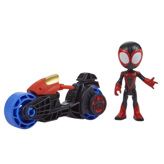 Imagine SPIDEY PRIETENII EXTRAORDINARI SET MOTOCICLETA SI FIGURINA MILES MORALES SPIDER MAN 10CM