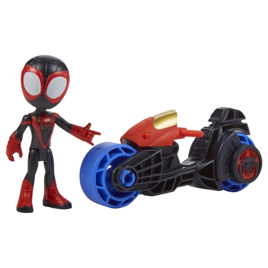 Imagine SPIDEY PRIETENII EXTRAORDINARI SET MOTOCICLETA SI FIGURINA MILES MORALES SPIDER MAN 10CM