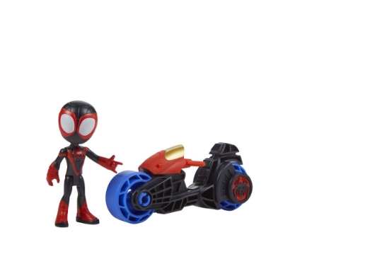 Imagine SPIDEY PRIETENII EXTRAORDINARI SET MOTOCICLETA SI FIGURINA MILES MORALES SPIDER MAN 10CM