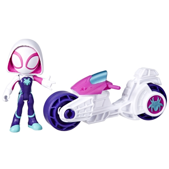Imagine Spidey și Prietenii Extraordinari set motocicletă și figurină Ghost-Spider, 10 cm