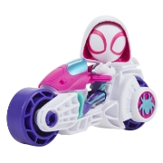 Imagine Spidey și Prietenii Extraordinari set motocicletă și figurină Ghost-Spider, 10 cm