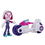 Imagine Spidey și Prietenii Extraordinari set motocicletă și figurină Ghost-Spider, 10 cm