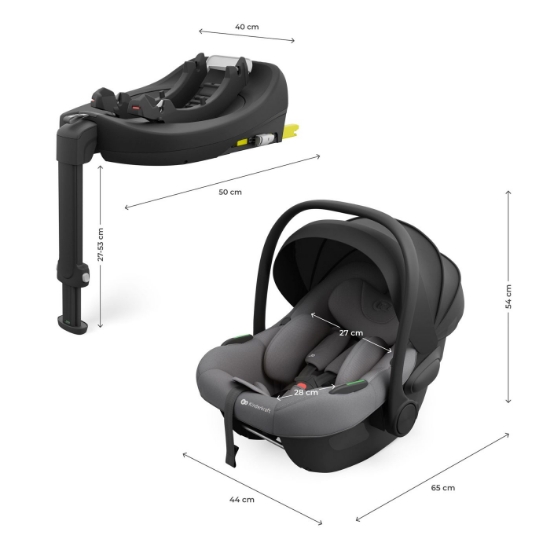 Imagine Scoica auto Kinderkraft I-Lite cu baza Endura Safe FX Grey
