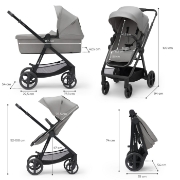Imagine Carucior Kinderkraft Newly, 3 in 1, Light Grey