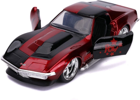 Imagine Mașină metalică Harley Quinn 1969 Corvette Stingray scară 1 la 32