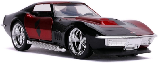 Imagine Mașină metalică Harley Quinn 1969 Corvette Stingray scară 1 la 32