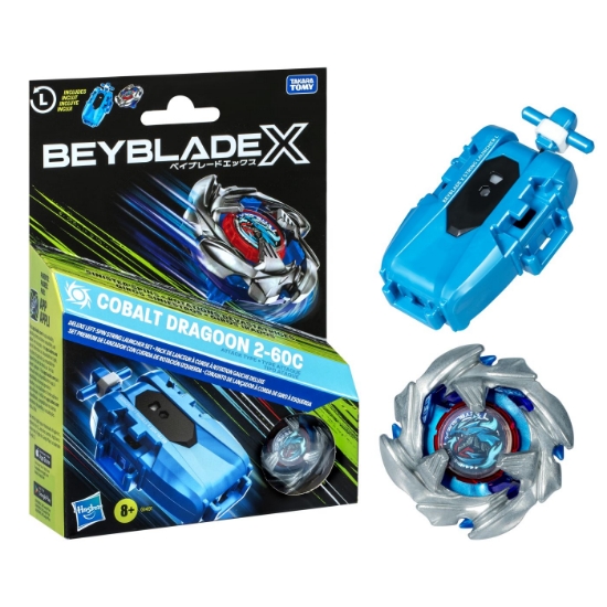 Imagine BEYBLADE X LET IT RIP SET LANSATOR SI ROATA COBALT DRAGOON 2-60C