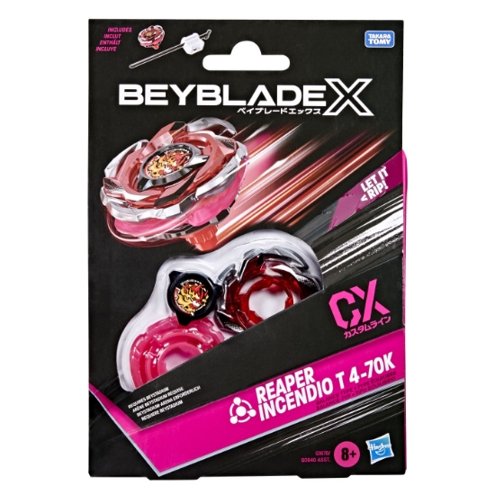 Imagine BEYBLADE X LET IT RIP SET LANSATOR SI ROATA REAPER INCENDIO T 4-70K