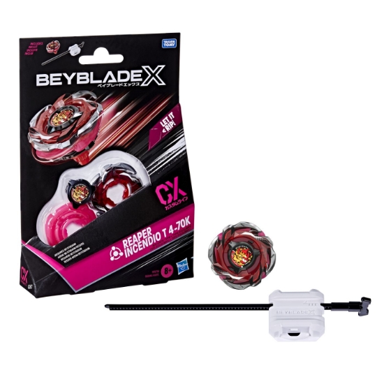 Imagine BEYBLADE X LET IT RIP SET LANSATOR SI ROATA REAPER INCENDIO T 4-70K