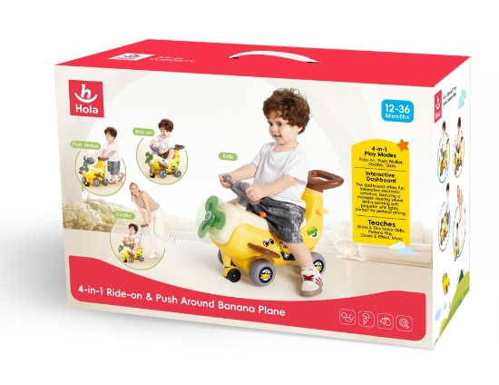 Imagine AVION INTERACTIV 4 IN 1 RIDE ON SI MANER DE IMPINGERE BANANA