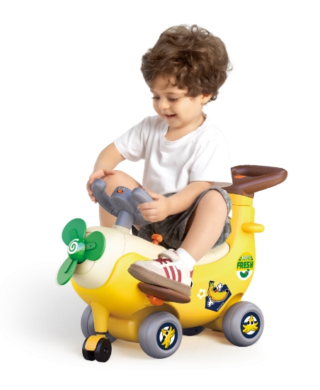 Imagine Avion interactiv 4 in 1 Ride-On și mâner de împingere Banana