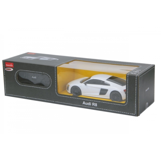Imagine MASINA CU TELECOMANDA AUDI R8 ALB CU SCARA 1 LA 24