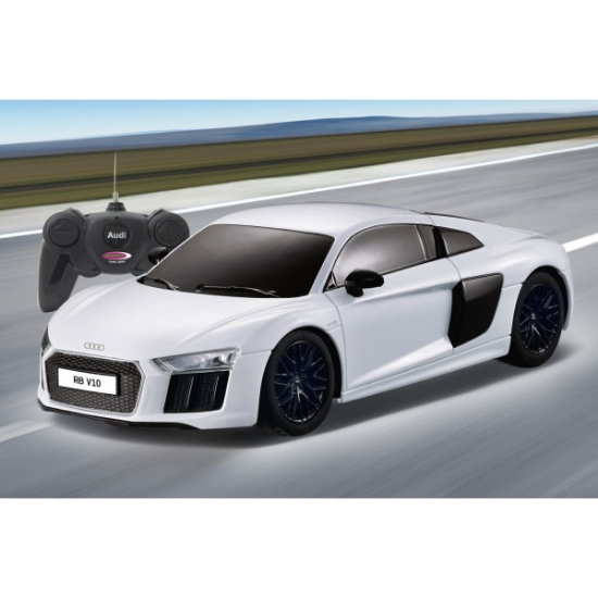 Imagine Mașină cu telecomandă Audi R8 alb, scară 1:24